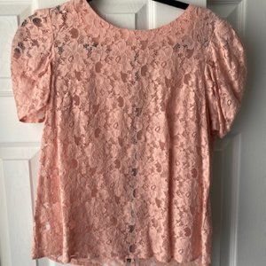 Top Shop Pink Lace top, size M